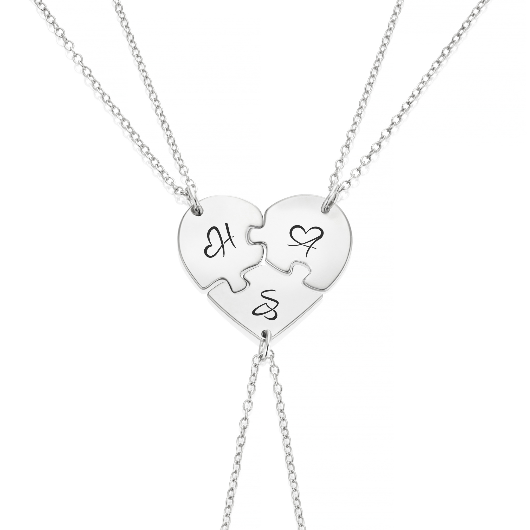 Three piece heart deals necklace