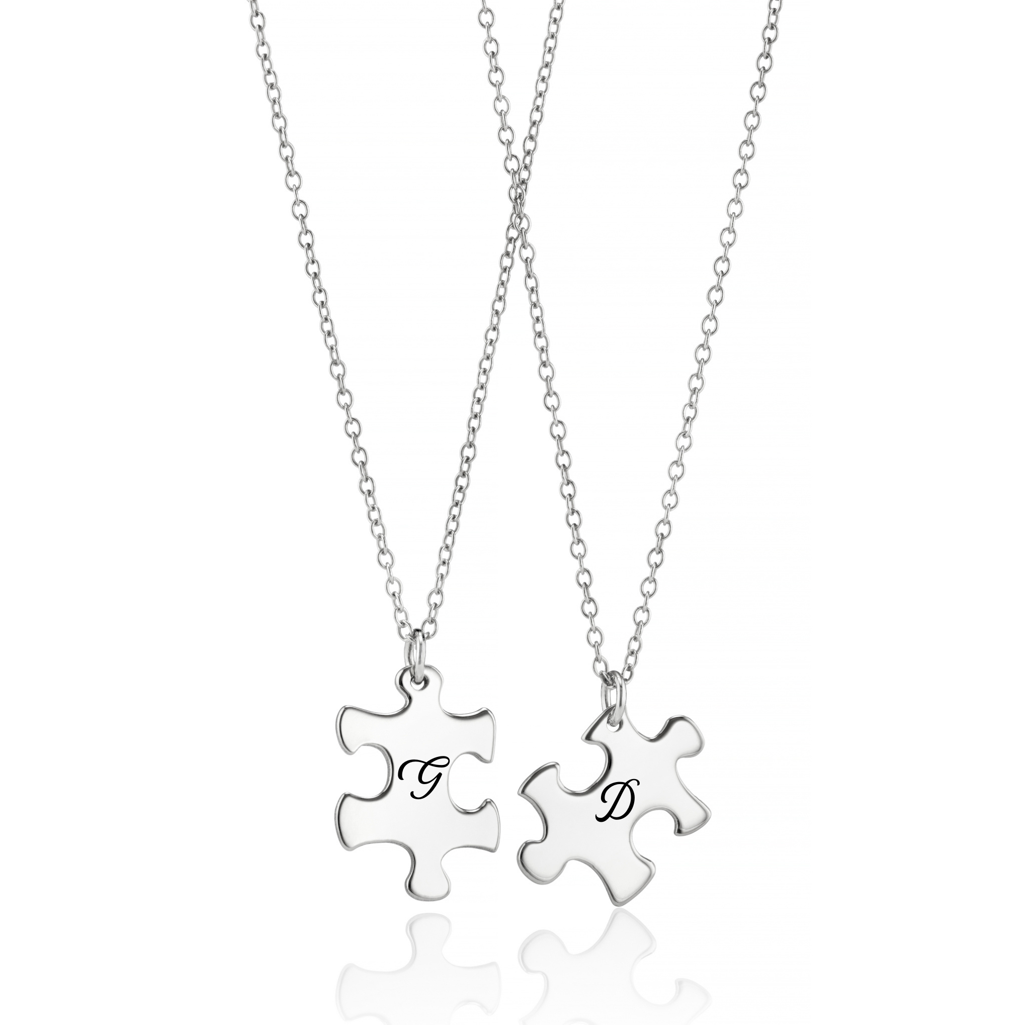 Personalised Engraved Puzzle Shape Necklace