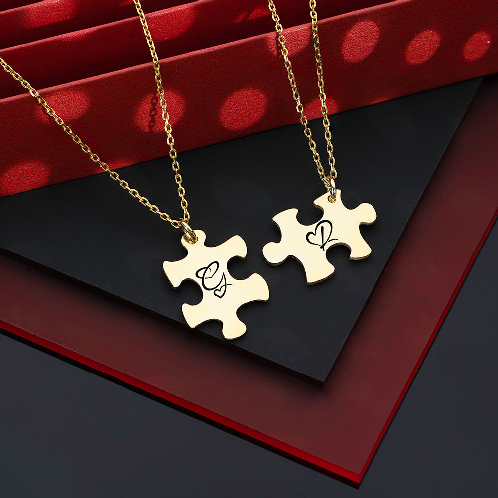 Personalised Engraved Puzzle Shape Necklace - ZNAJEWELS