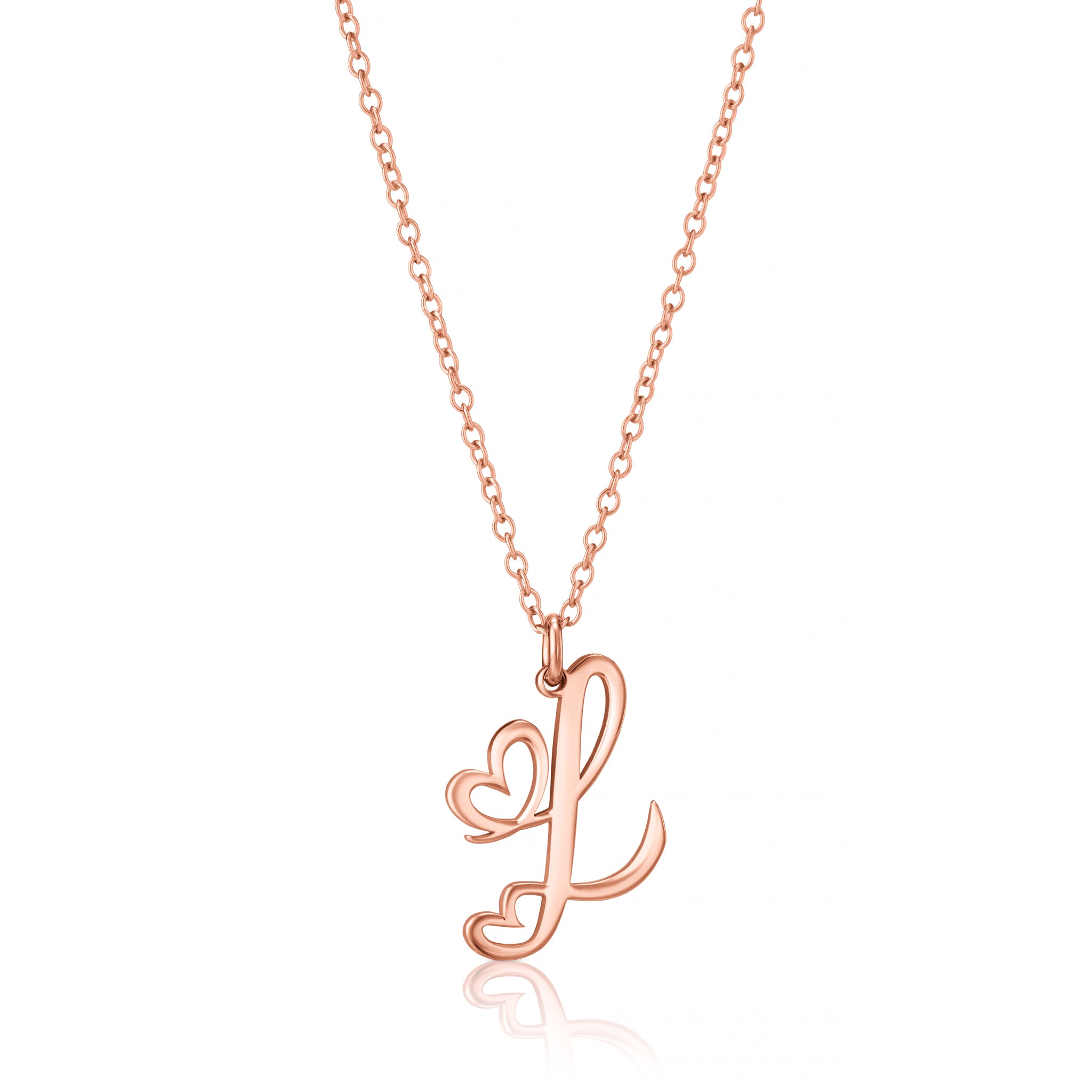 Personalised Heart-Inspired Font Initial Necklace