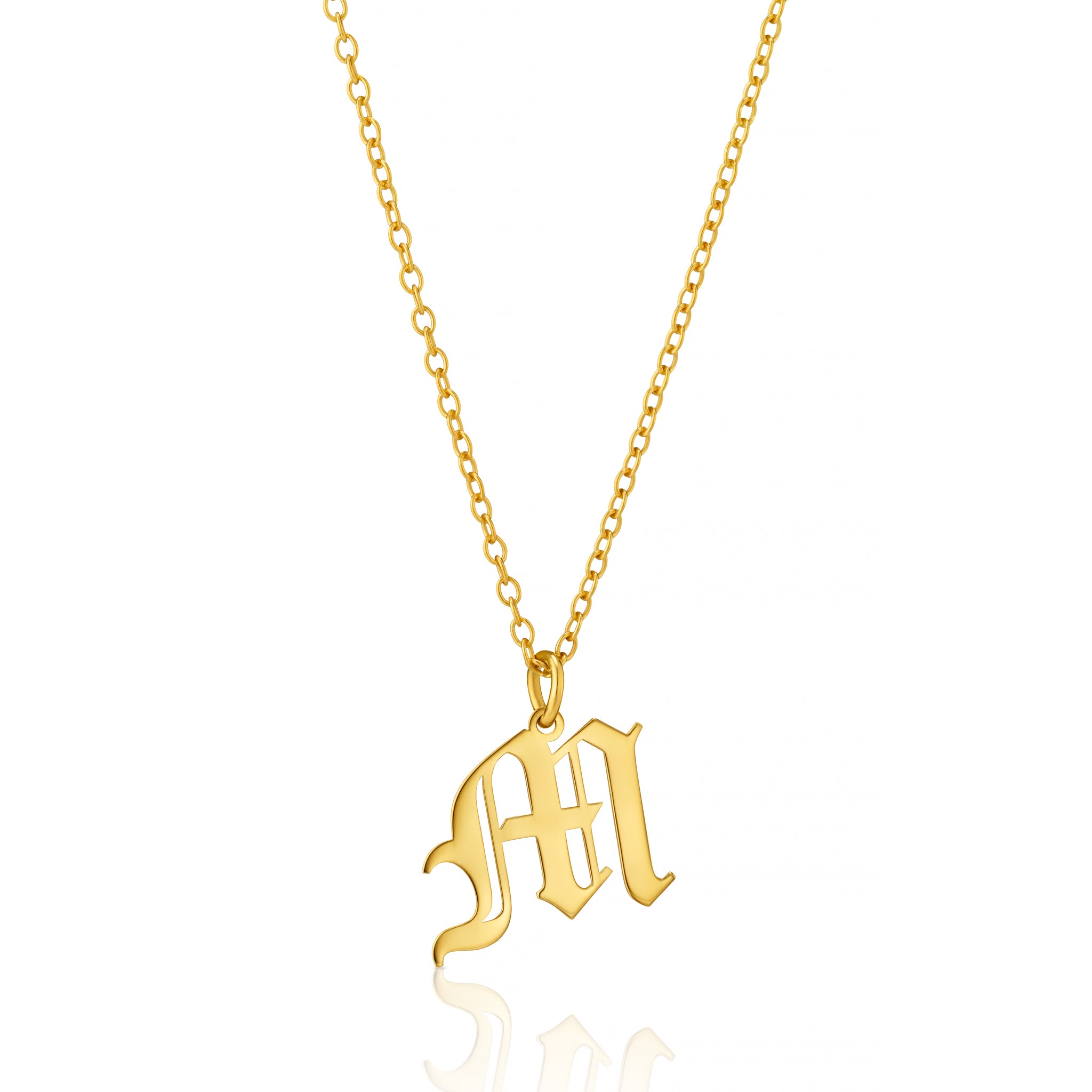 Personalised Vintage Inspired Old English Initial Necklace