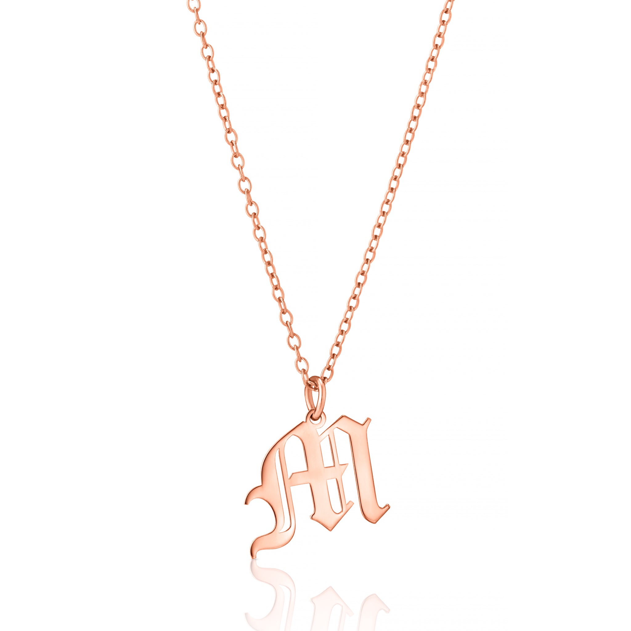 Personalised Vintage Inspired Old English Initial Necklace