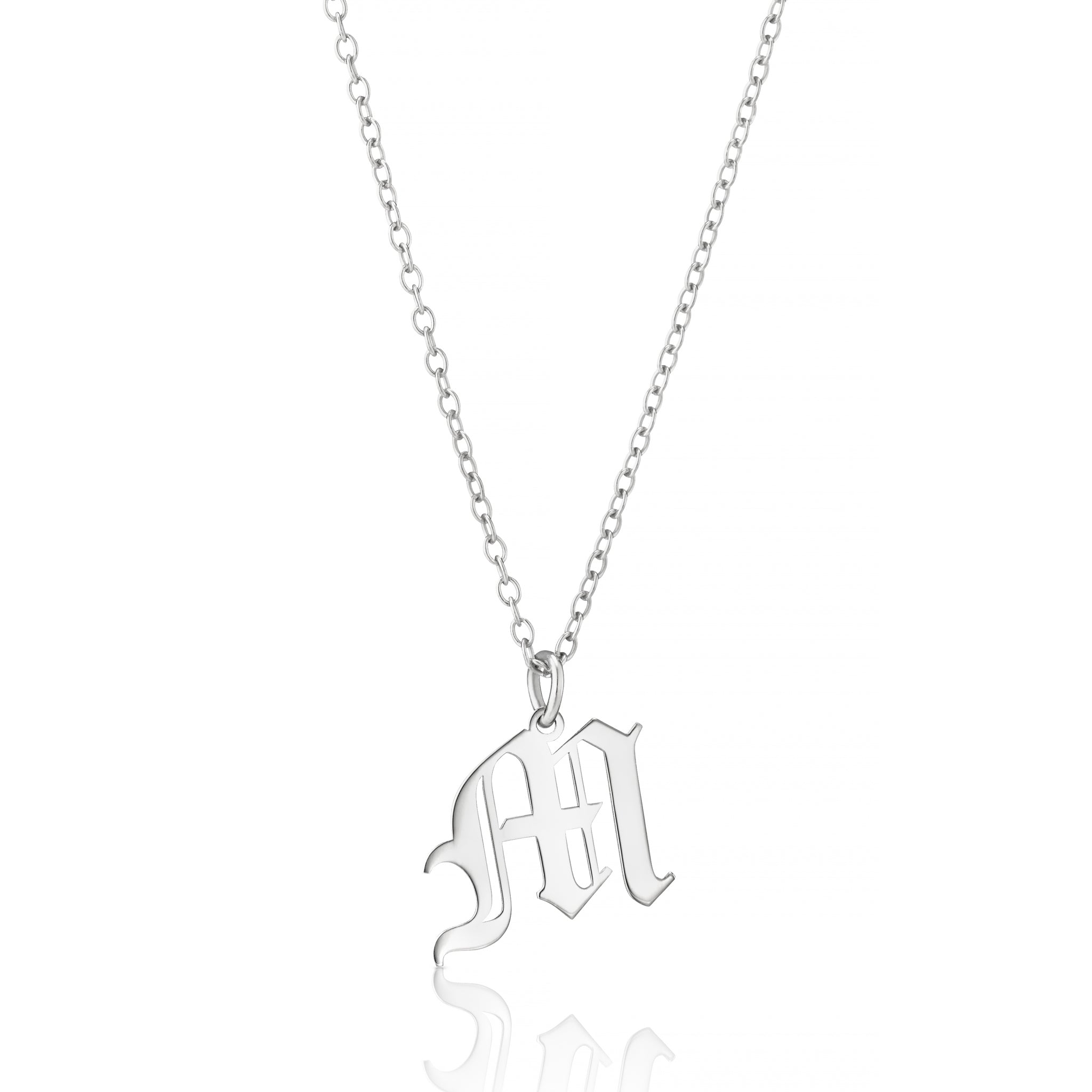 Personalised Vintage Inspired Old English Initial Necklace