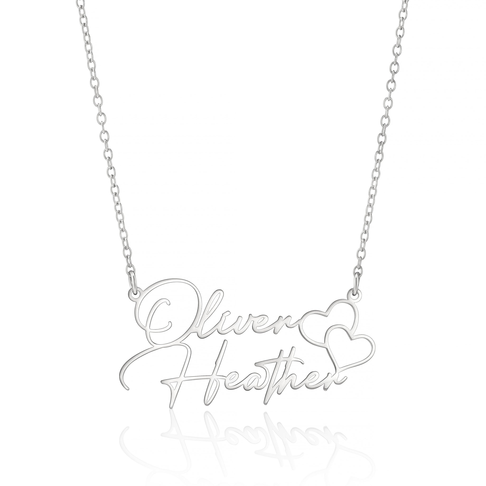 Personalised Couples Heart Name Necklace