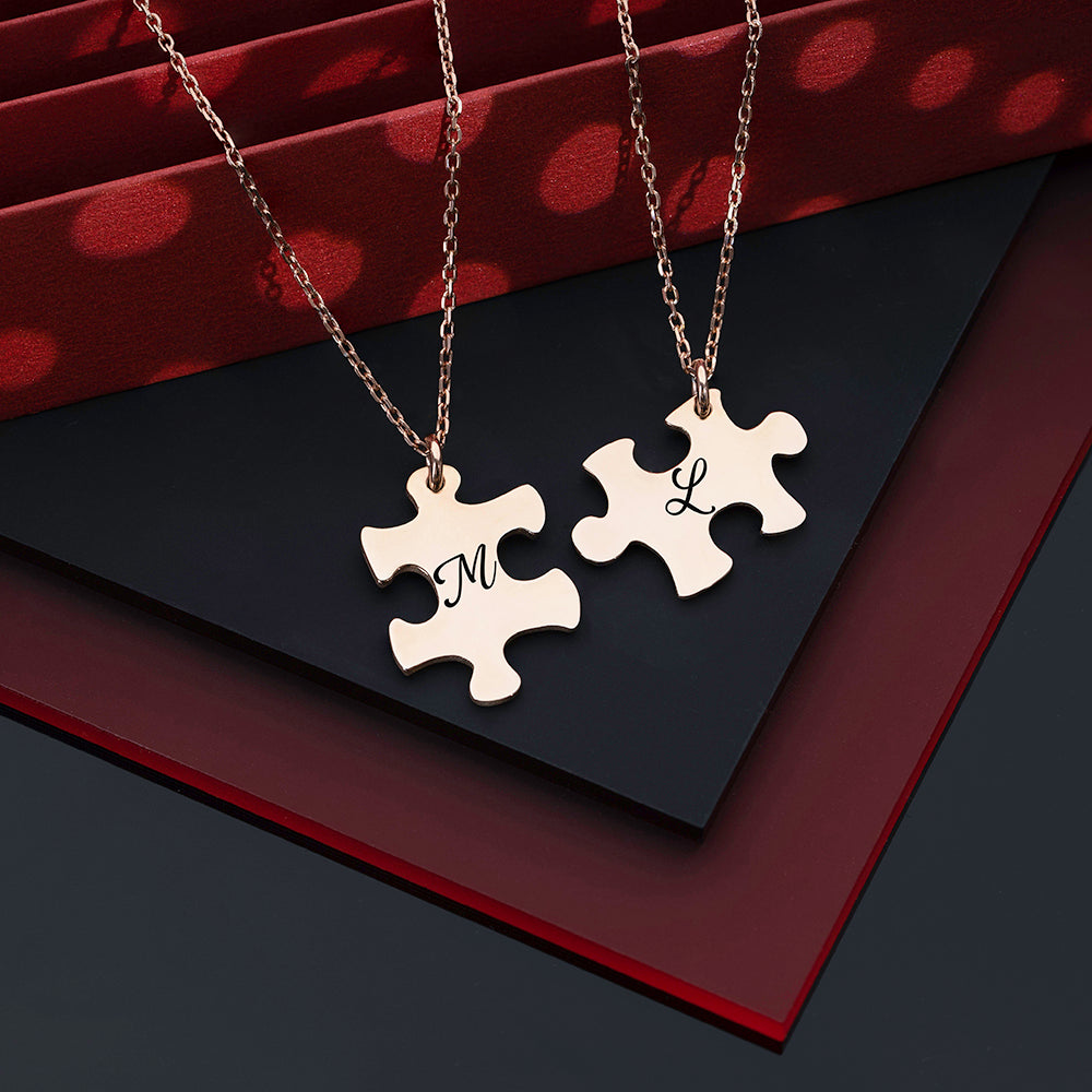 Personalised Engraved Puzzle Shape Necklace - ZNAJEWELS