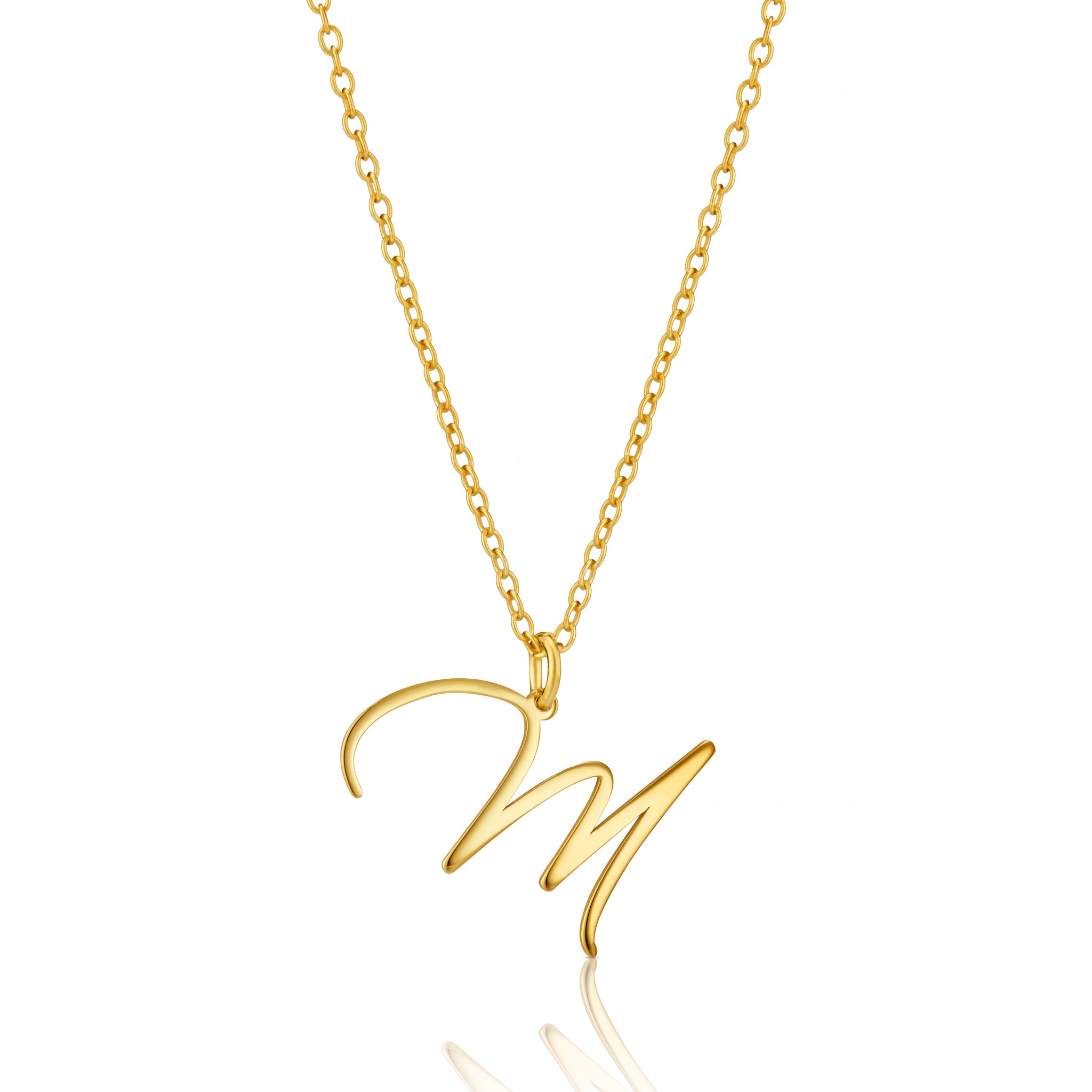 Personalised Necklace with Flowing Cursive Initial