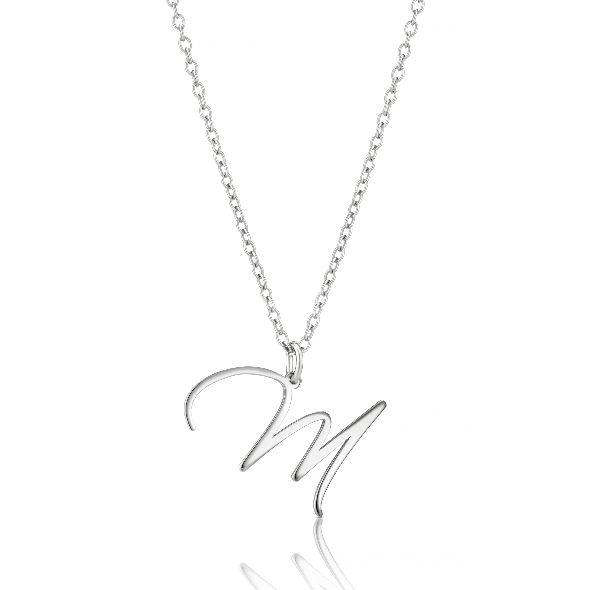 Personalised Necklace with Flowing Cursive Initial