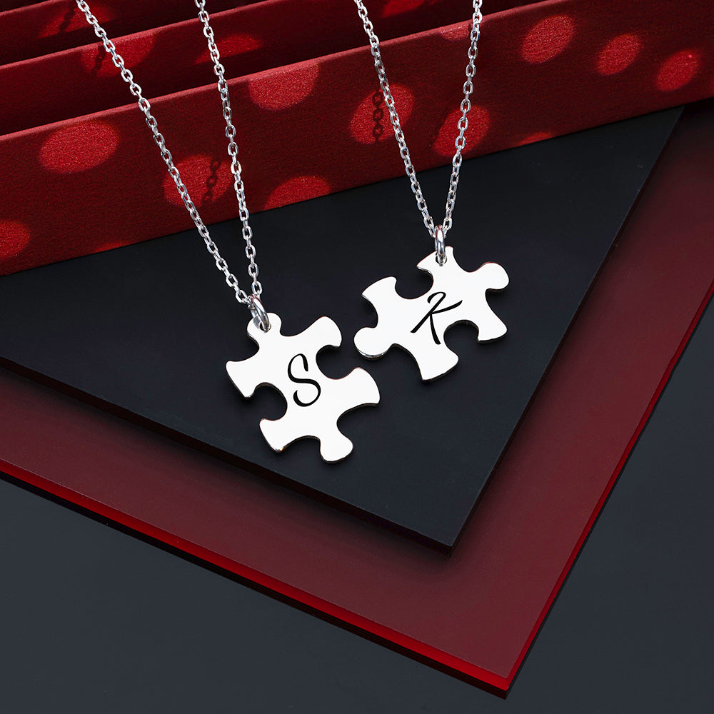 Personalised Engraved Puzzle Shape Necklace - ZNAJEWELS