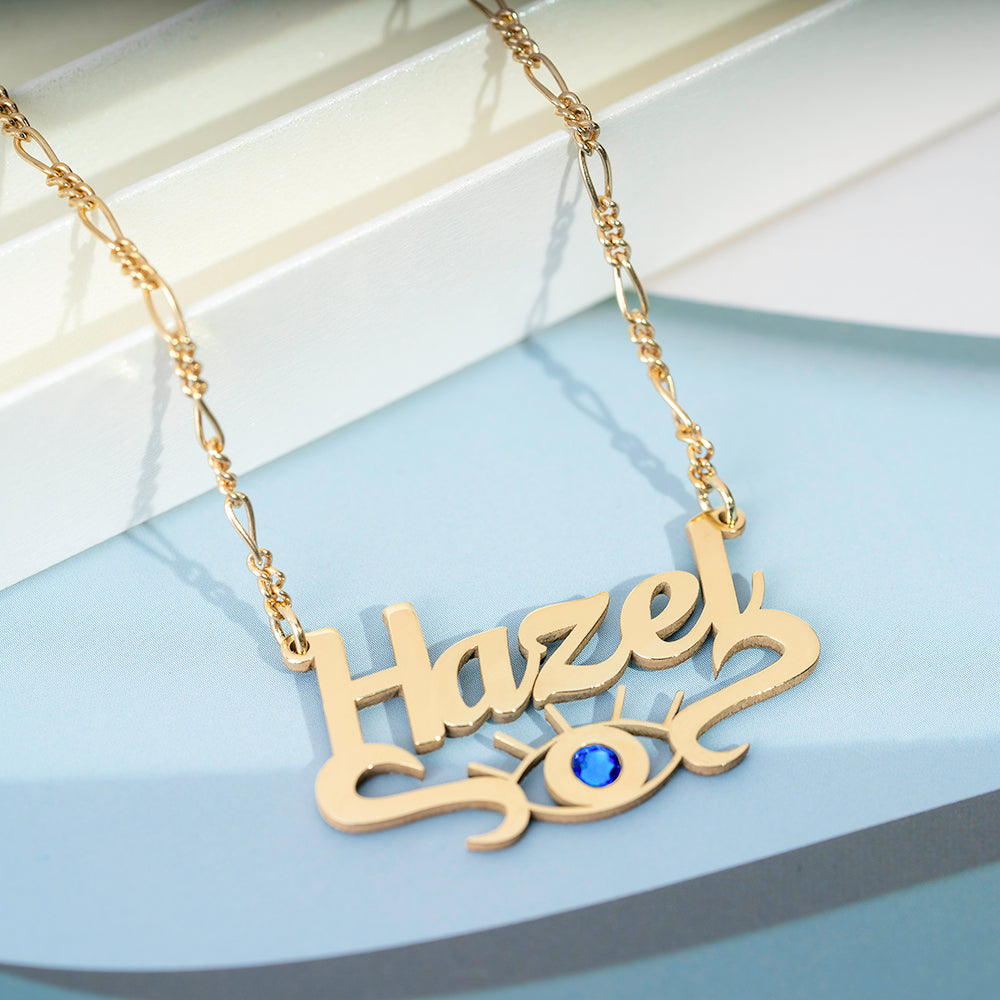 Enchanting Evil Eye Personalised Name Necklace