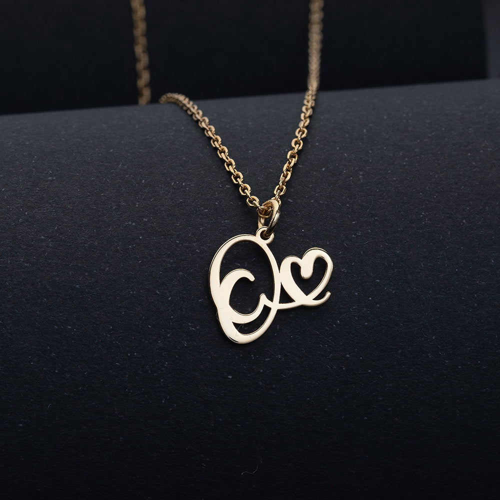 Personalised Heart-Shaped Initial Pendant Necklace