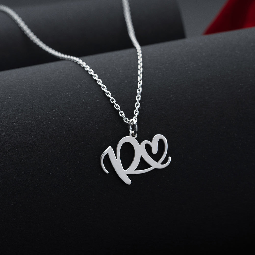 Personalised Heart-Shaped Initial Pendant Necklace