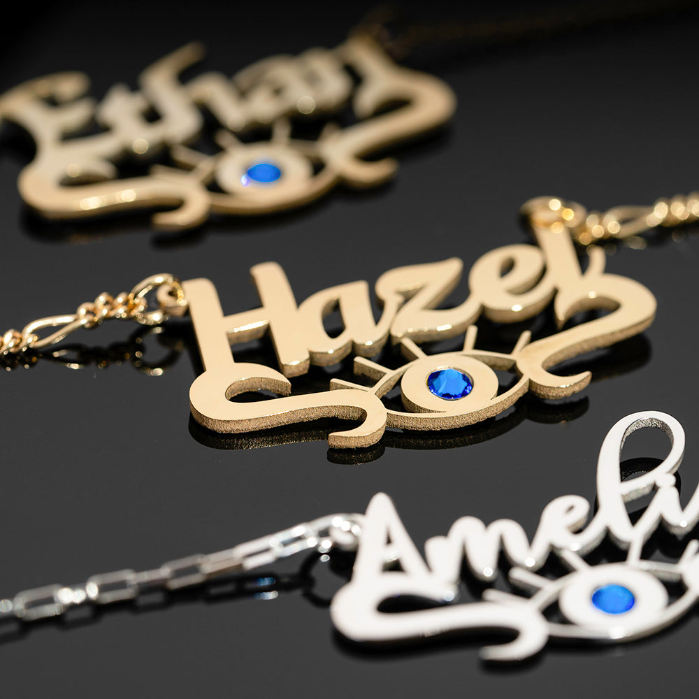 Enchanting Evil Eye Personalised Name Necklace